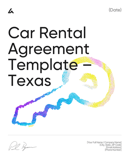 Car Rental Agreement Template – Texas