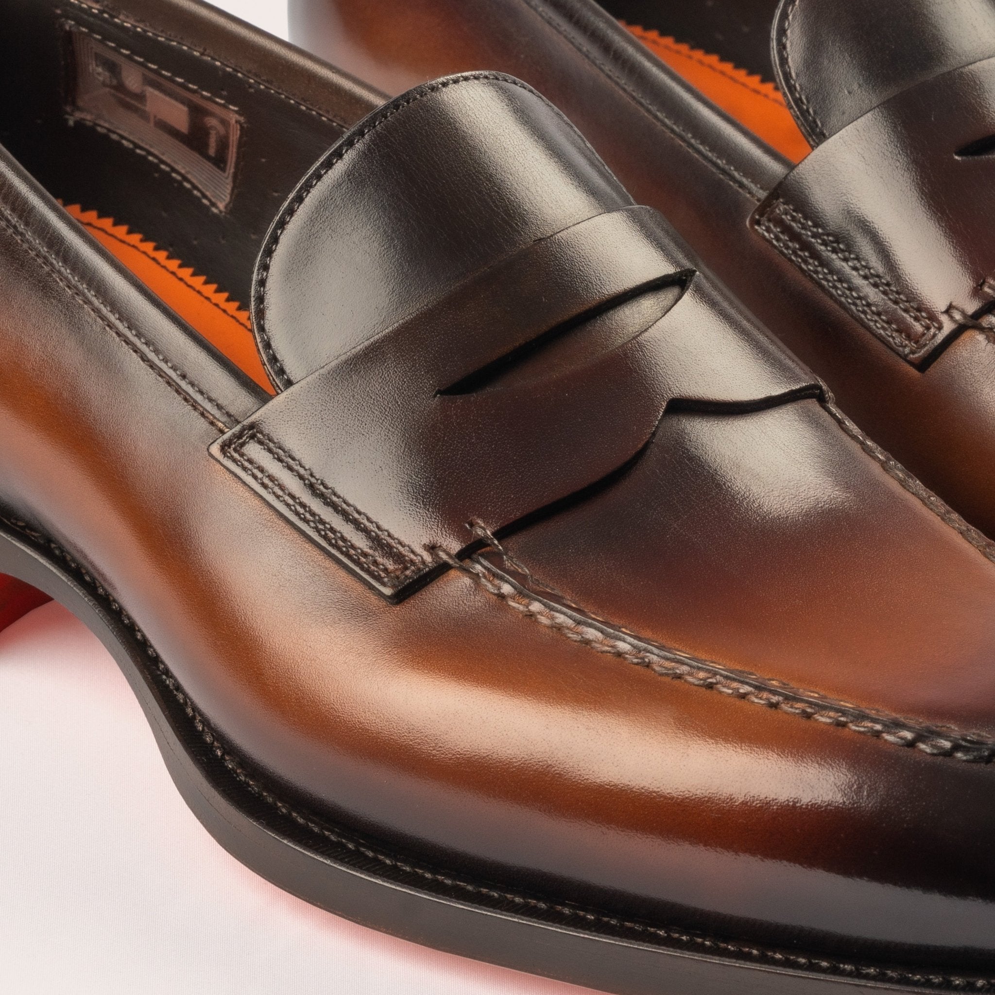 Men's dark brown leather penny loafer - Mandelli UK