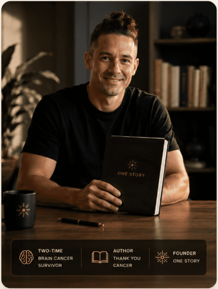 Logan Sneed holding the One Story journal
