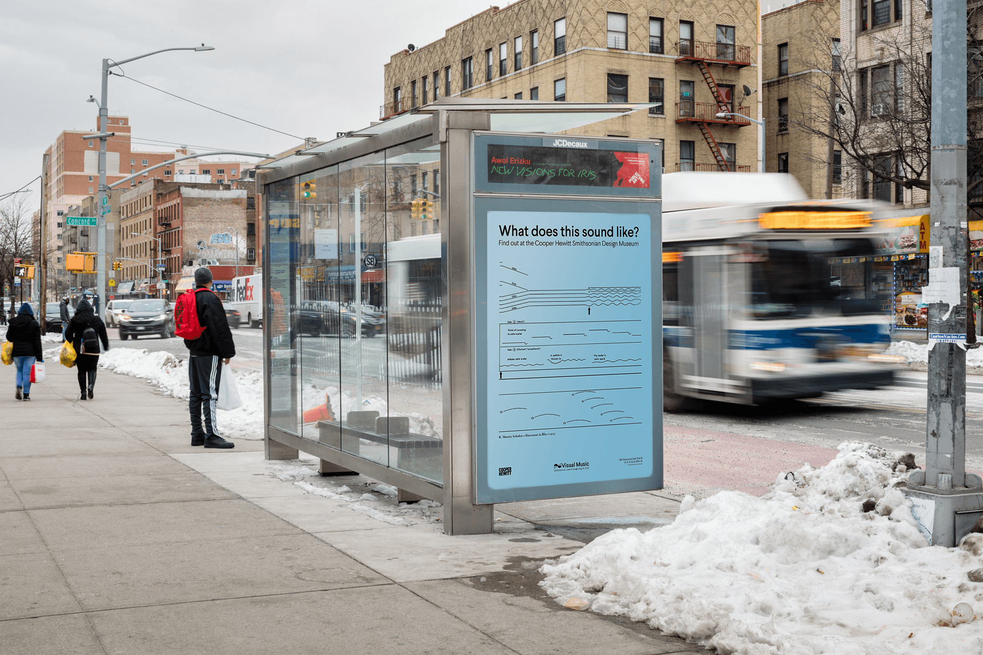 Visual Music bus stop mockup