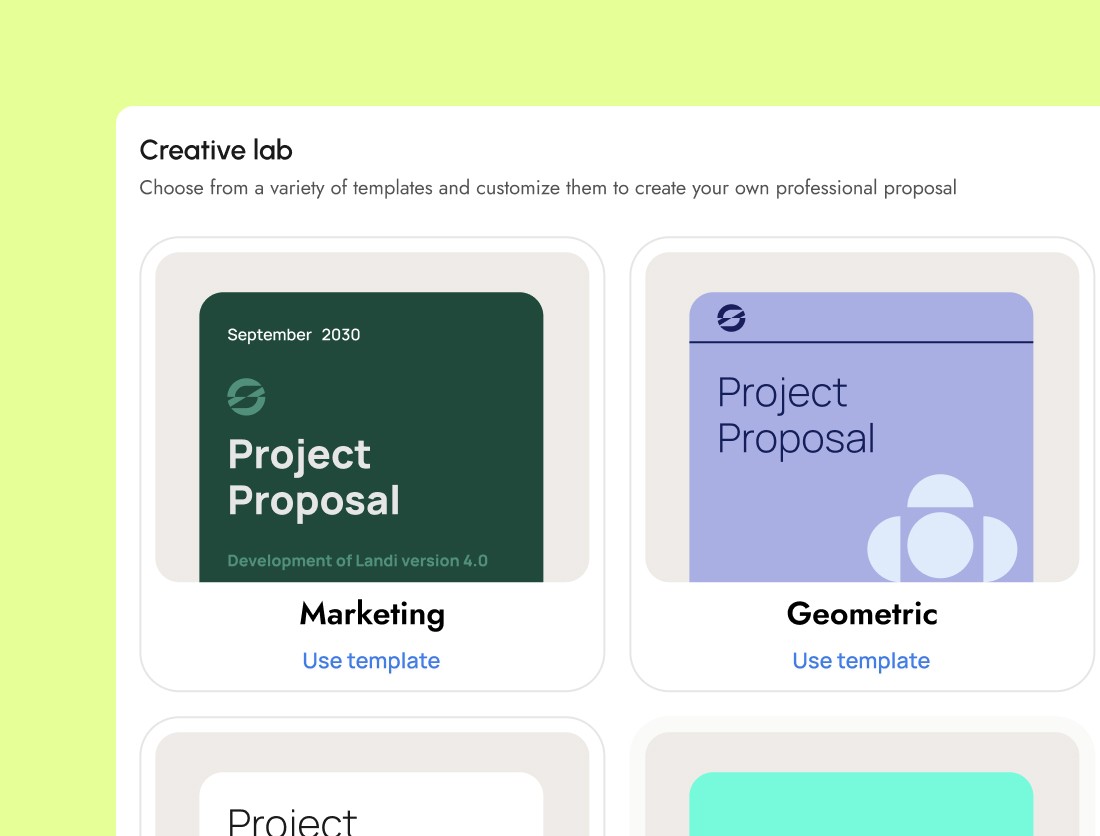 Templates for proposals