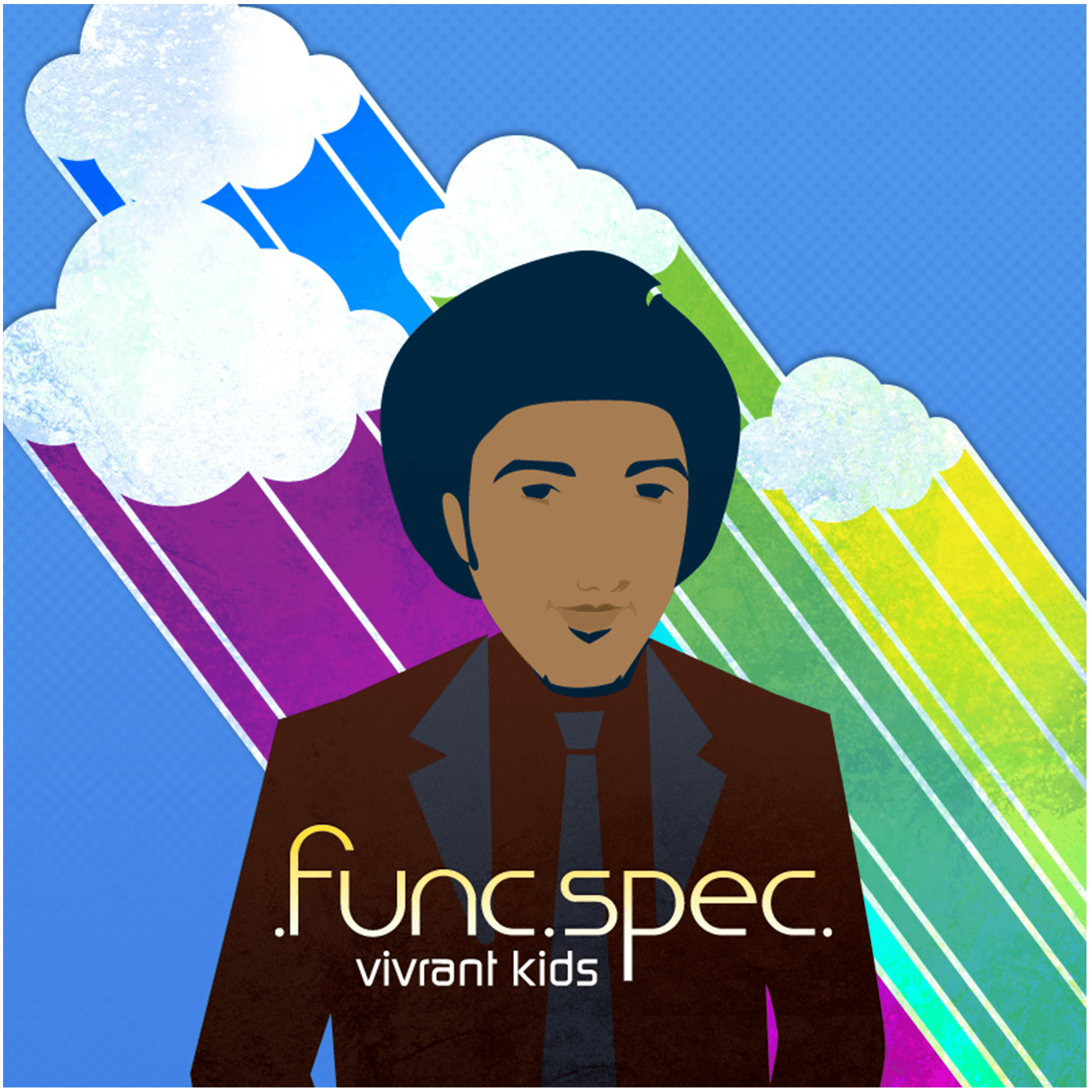 colorful clouds with a guy in the foreground