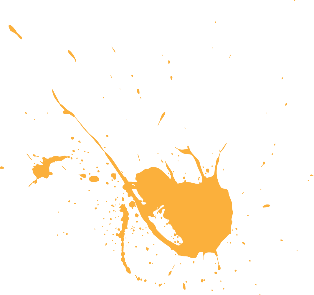 Orange paint splatter on a black background, abstract design.