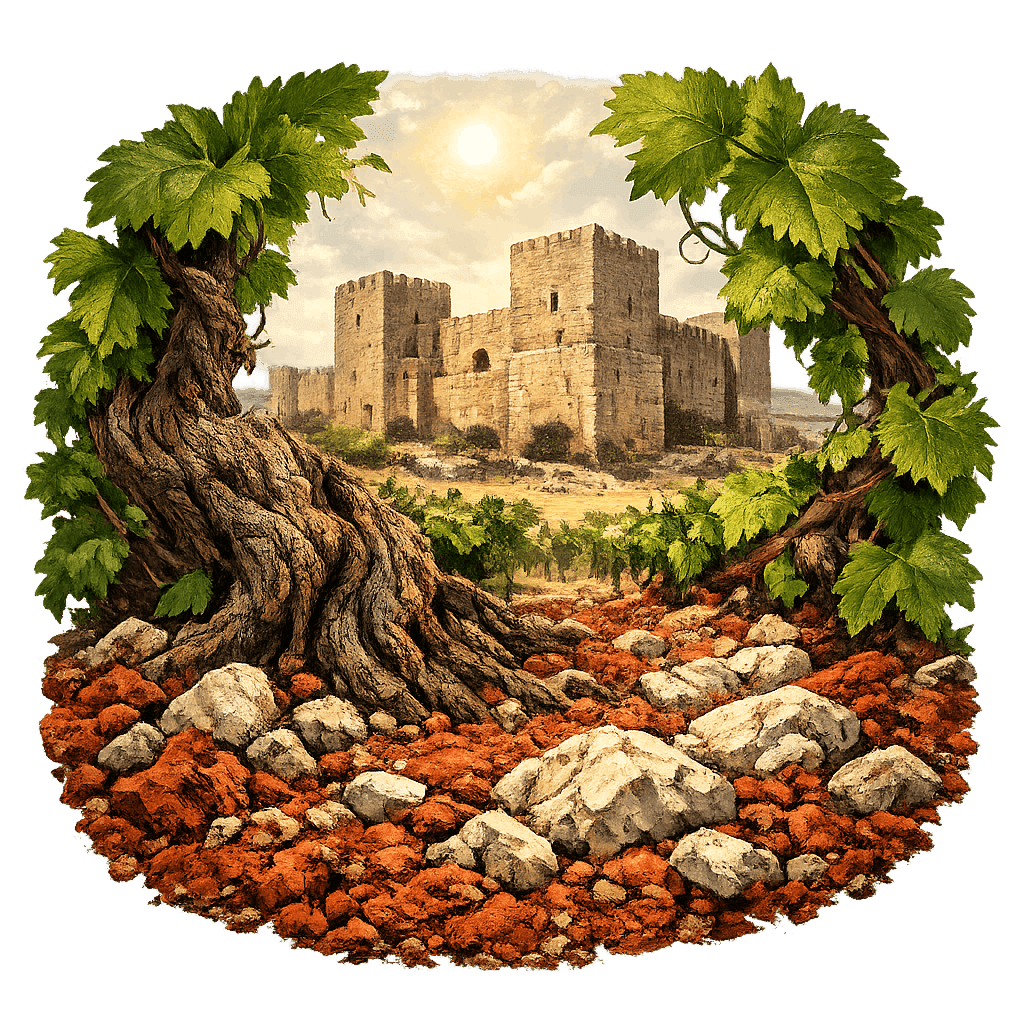 Detailed graphic of the Gioia del Colle wine region.