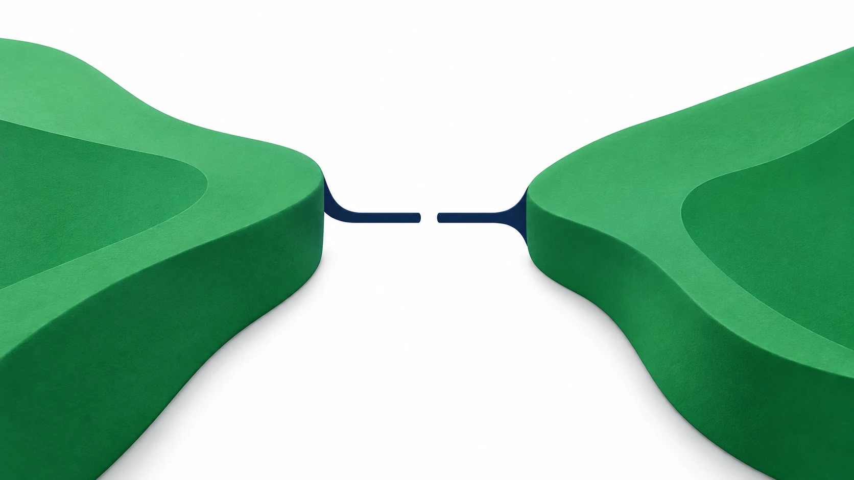 Separated structures represent improvements undermined by a weak connection.