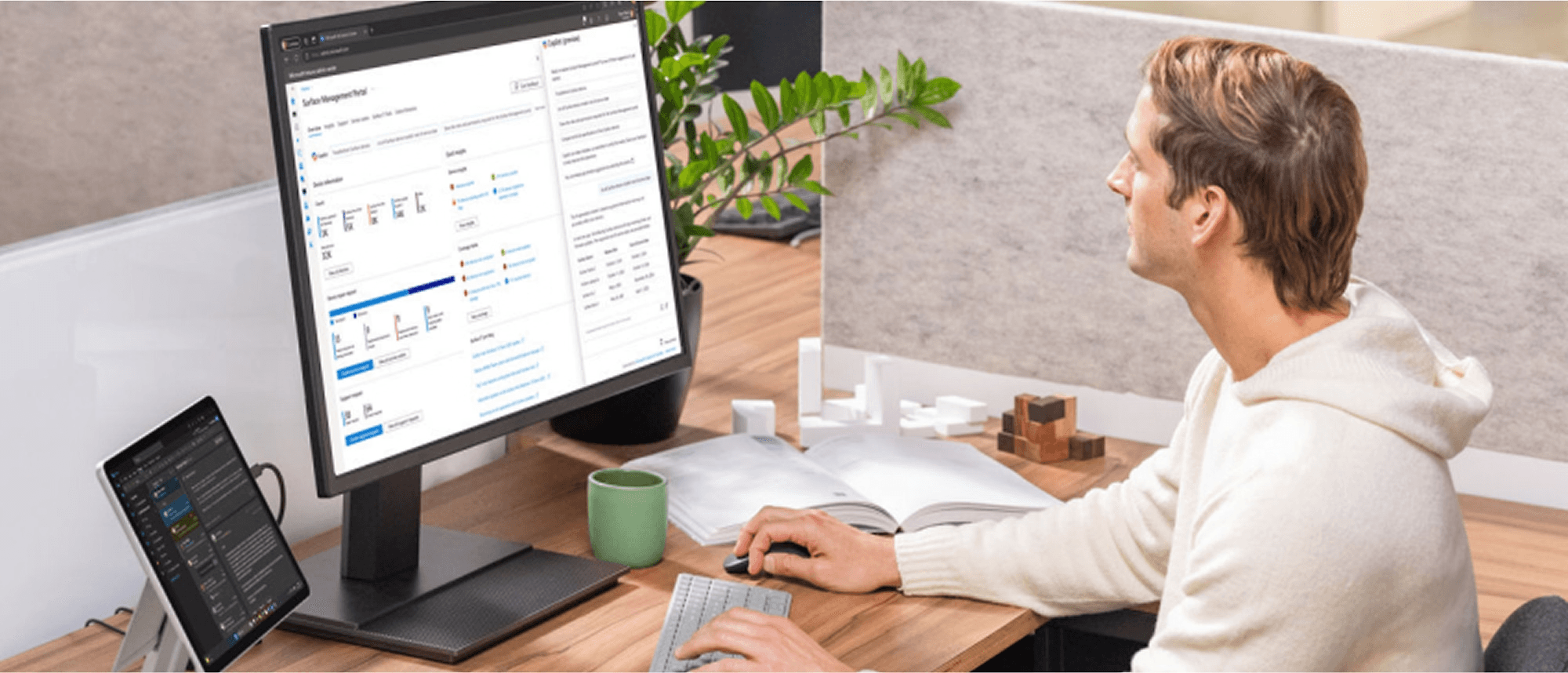 Man reviewing management portal on monitor - Excel Categorize Data by Range