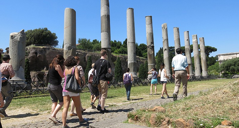 group of people walking