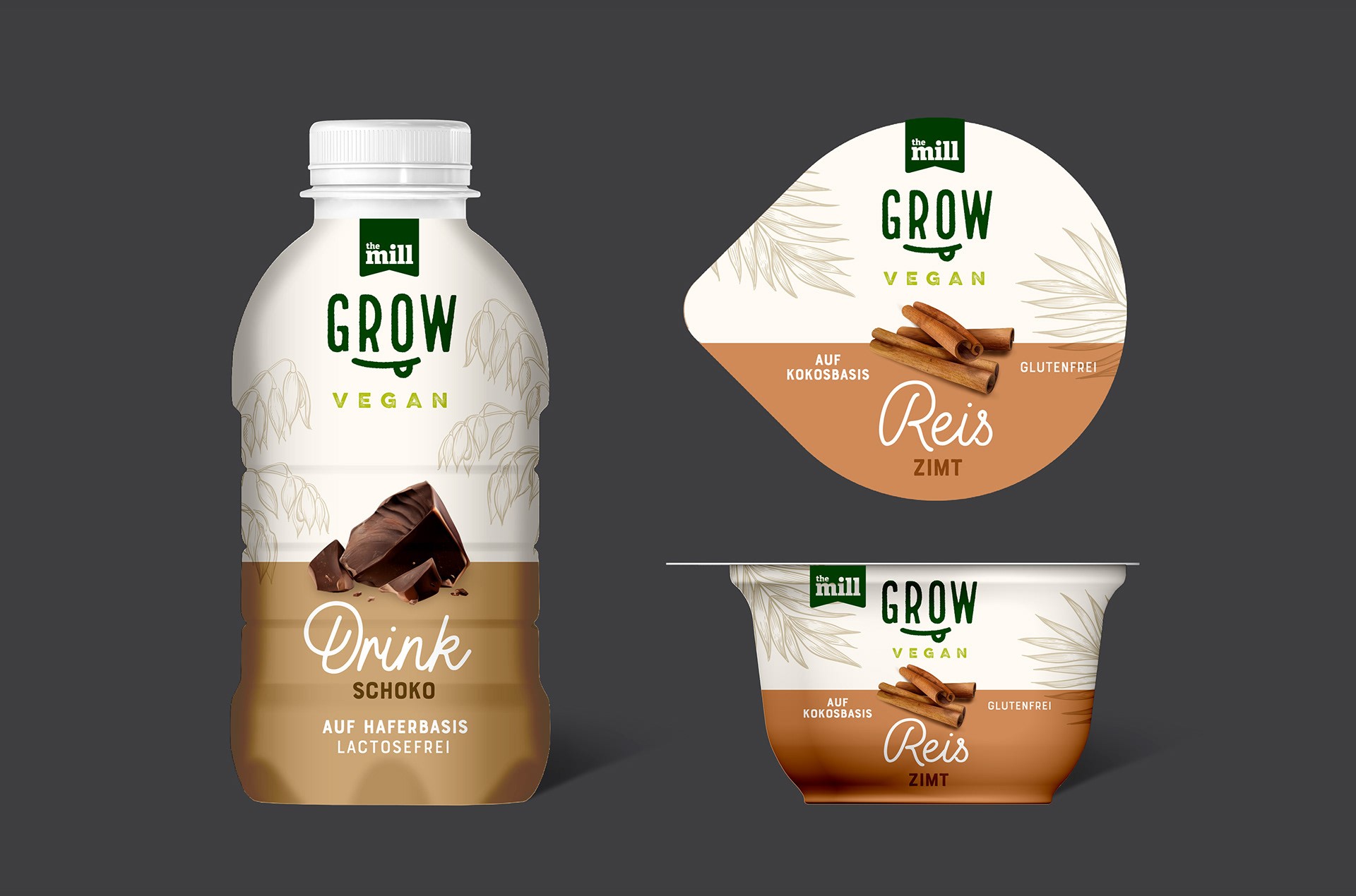 Label Design für eine vegane Food Linie – modernes Verpackungskonzept mit klarer Typografie und natürlicher Farbwelt