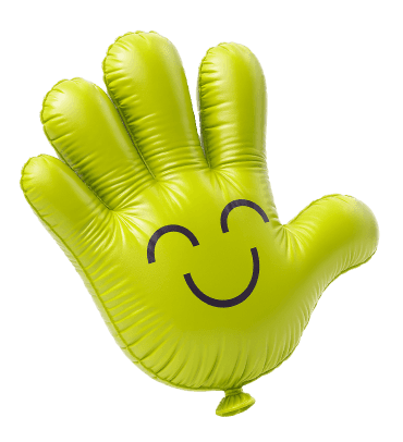 Machająca ręka balon