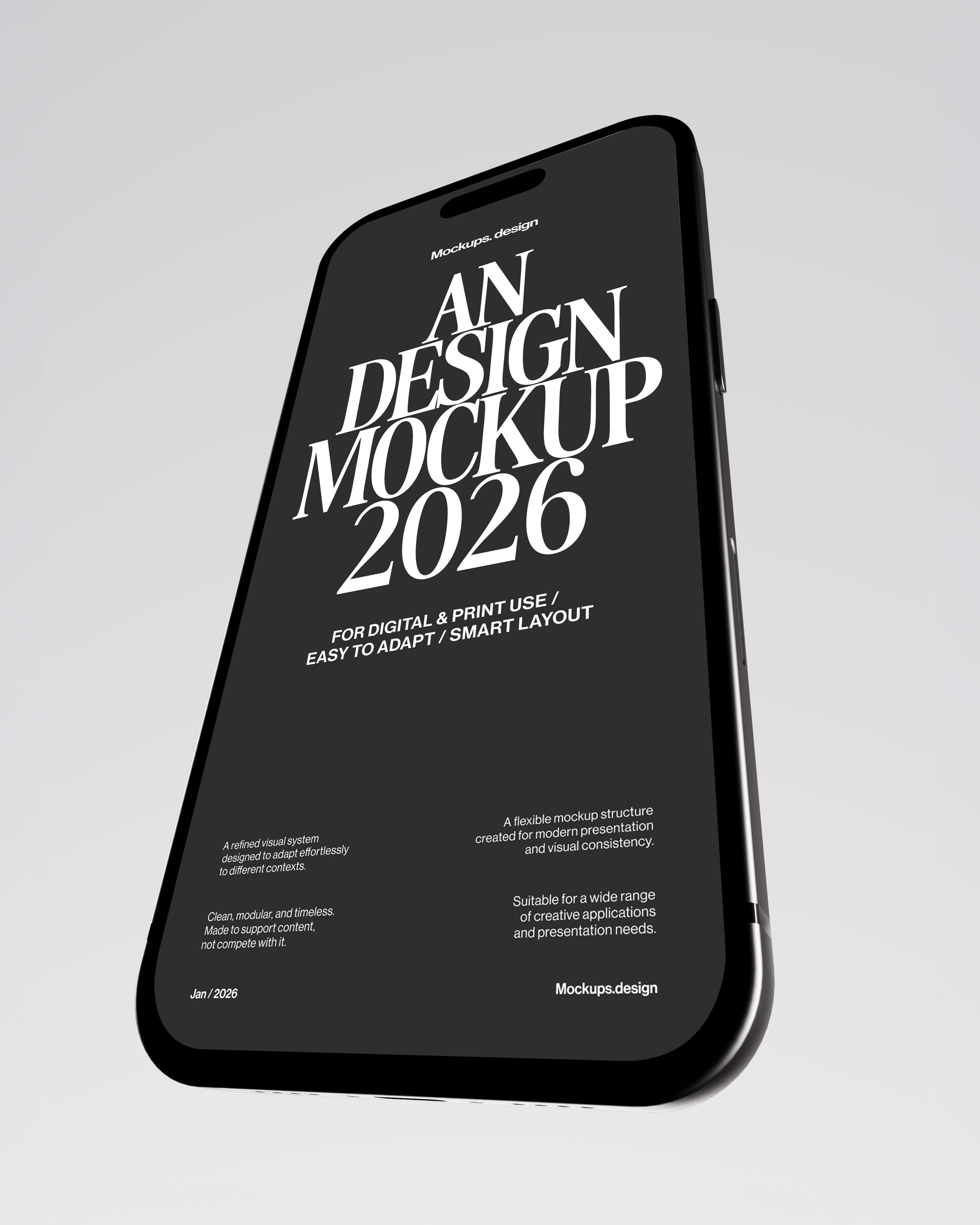 iPhone mockup on minimal clean background, realistic display
