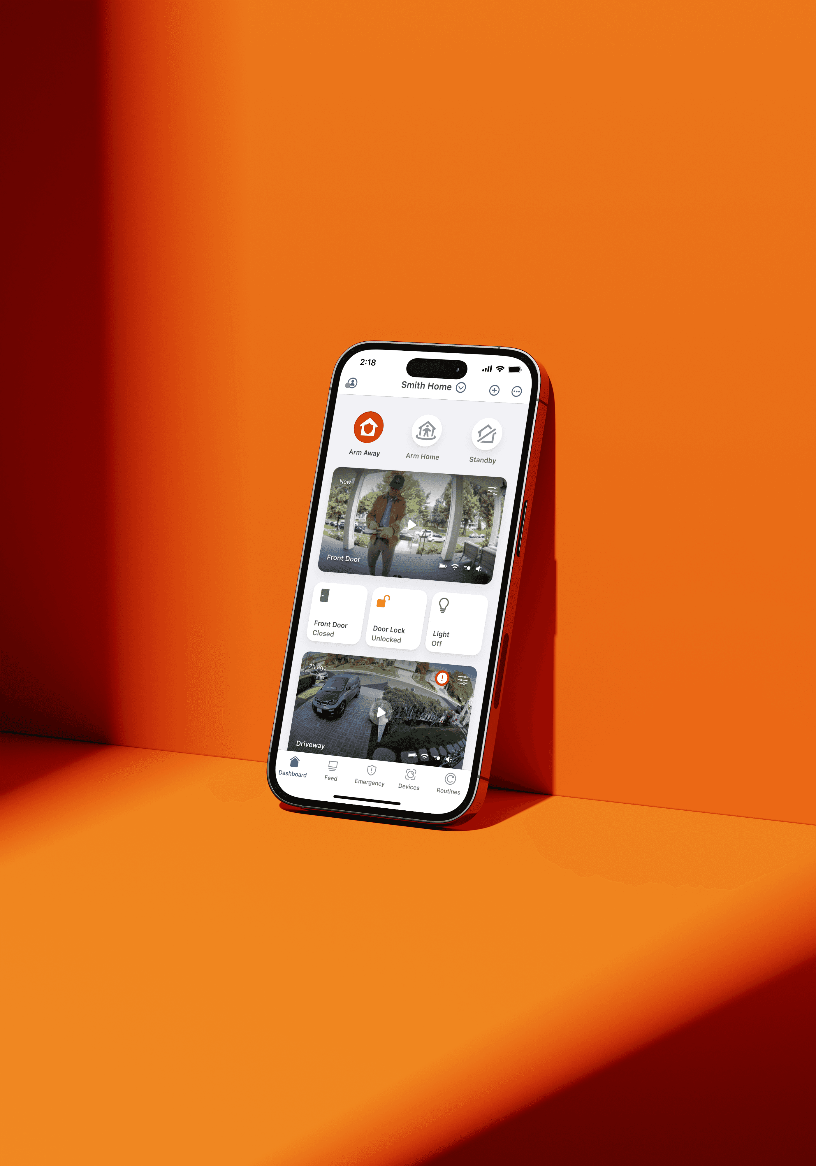 Mockup of a mobile app in a person's hand