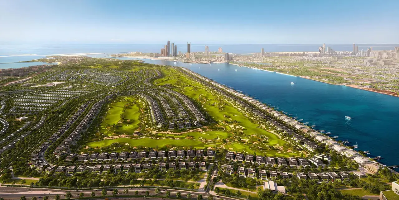 hudayriyat golf estates community aerial view