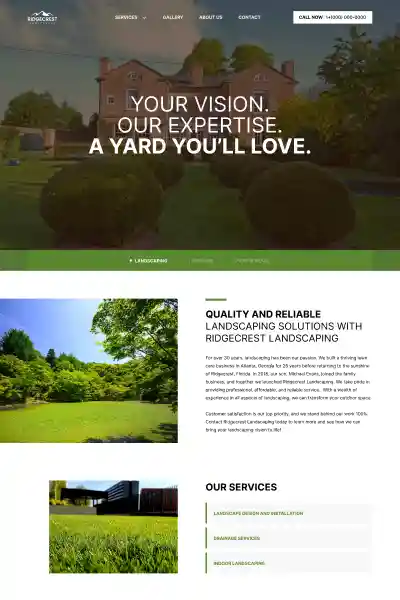 web design for a lanscaping company