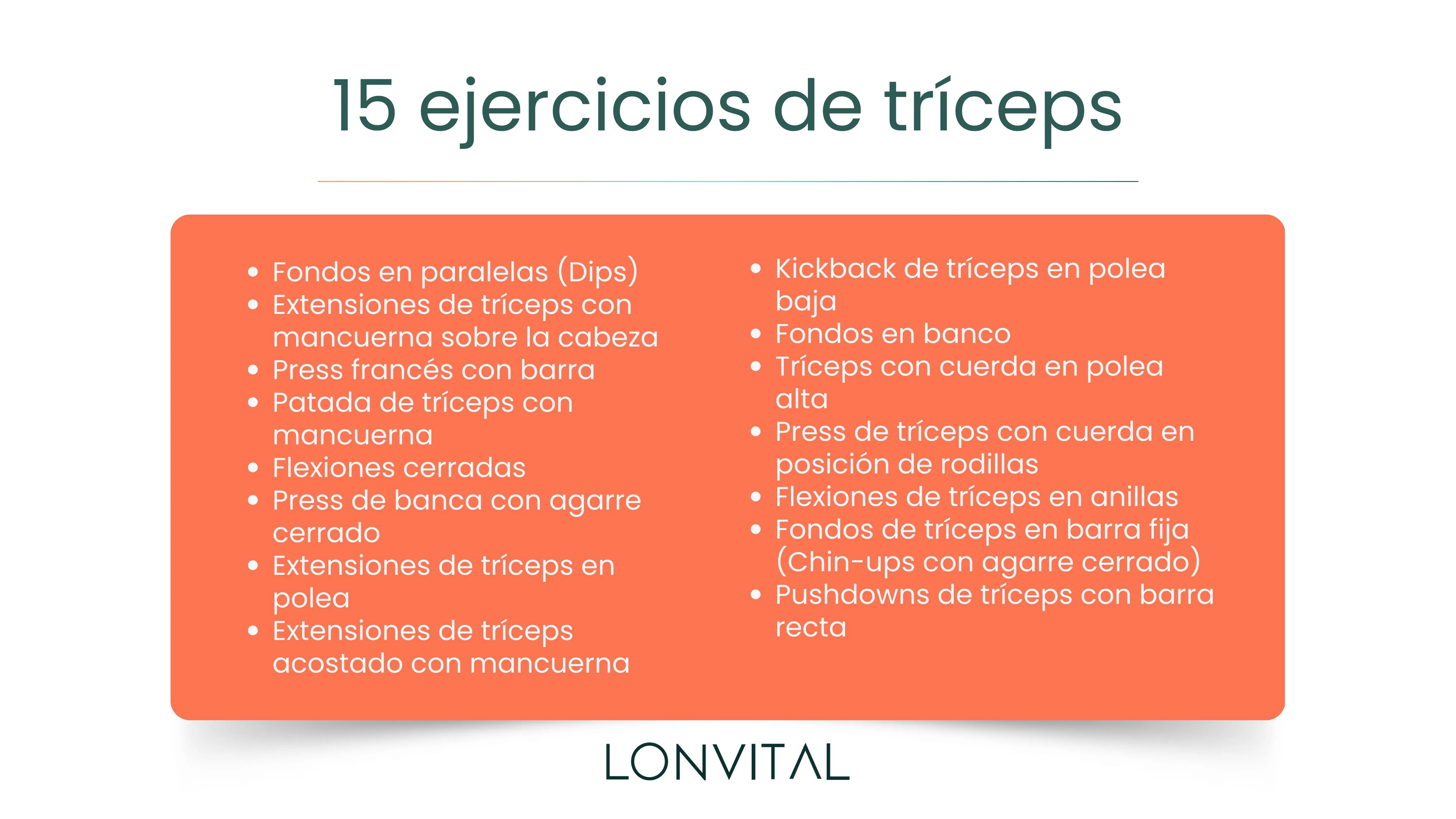 Los mejores 15 ejercicios de tríceps