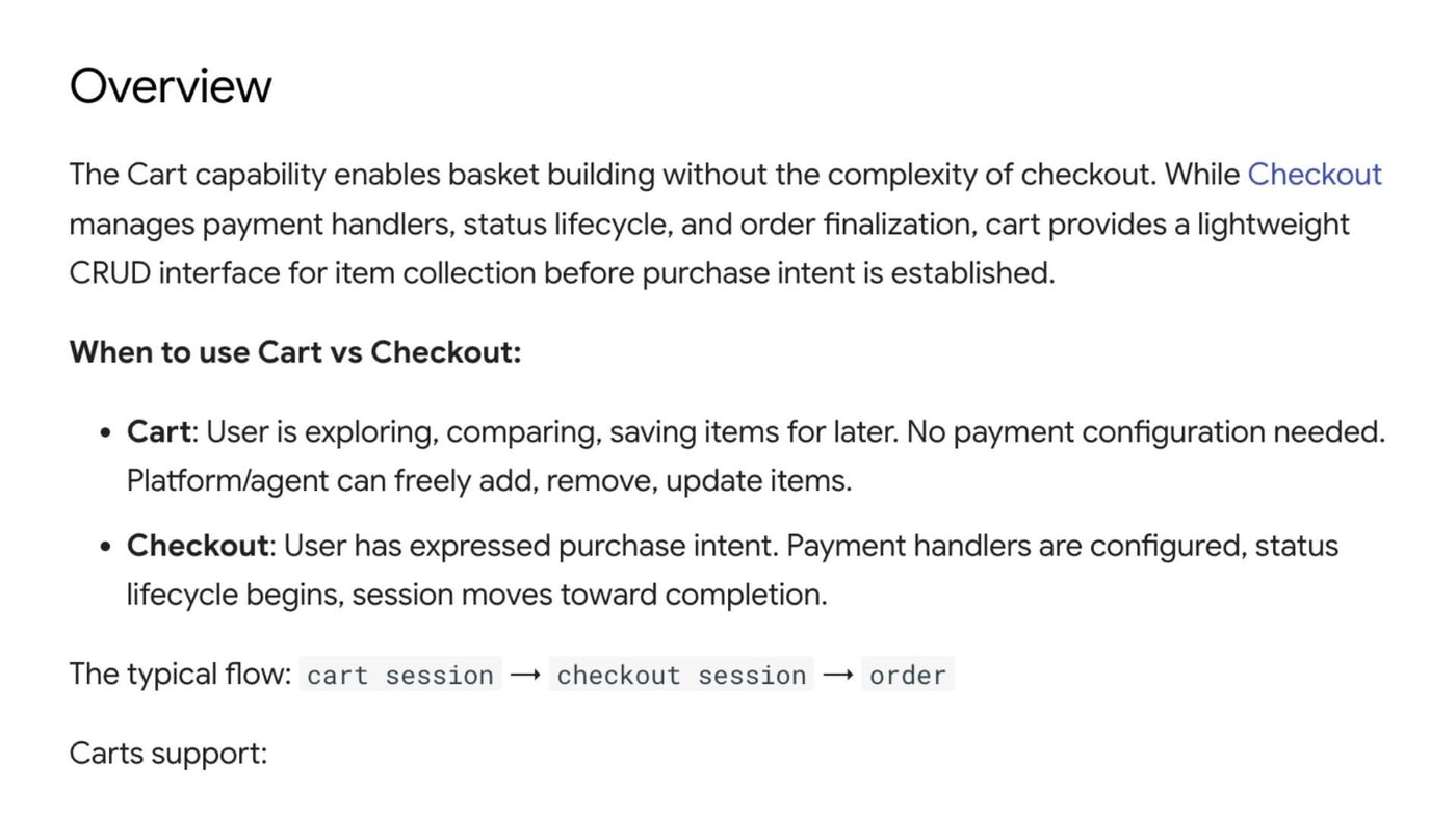 Google UCP cart and catalog update
