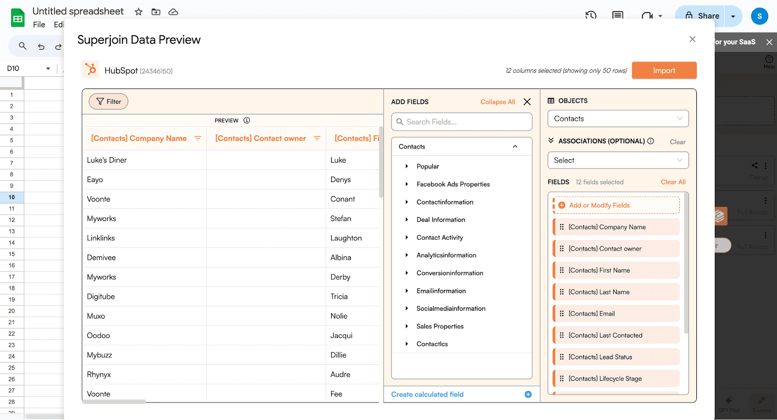 Customize Field Selection