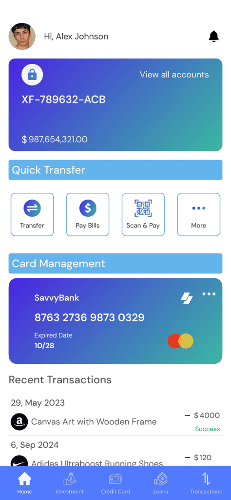 Banking dashboard