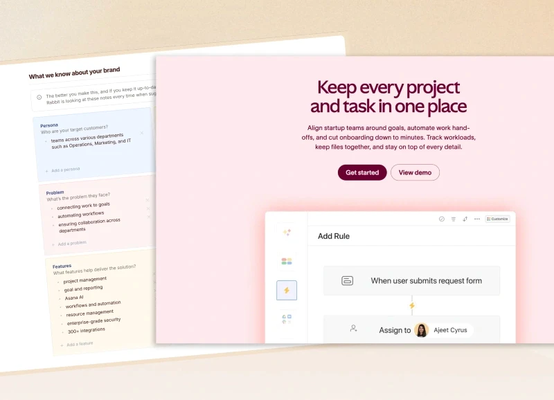 LandingRabbit pulls in your brand styles, colours, and fonts and learns what your business does. This way, every page looks and talks like your brand