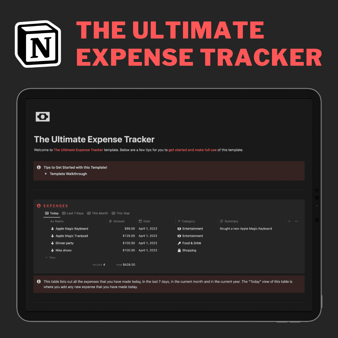 Notion Ultimate Expense Tracker