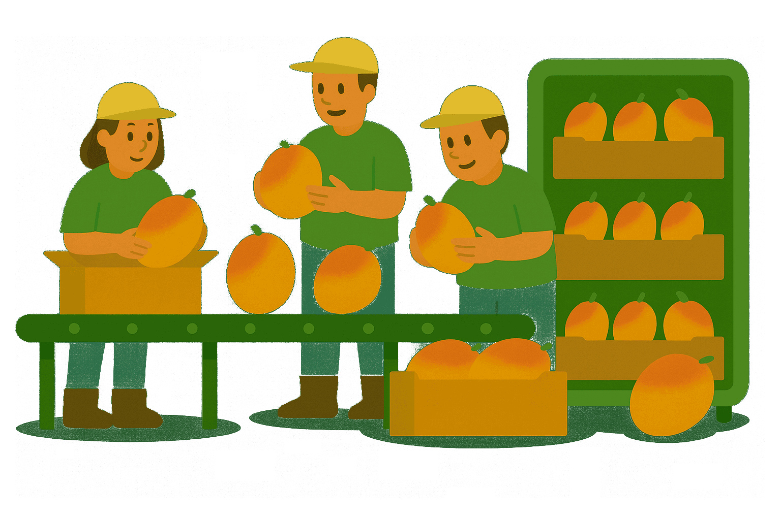 Ernte von den Wassermelonen mit dem Traktor
