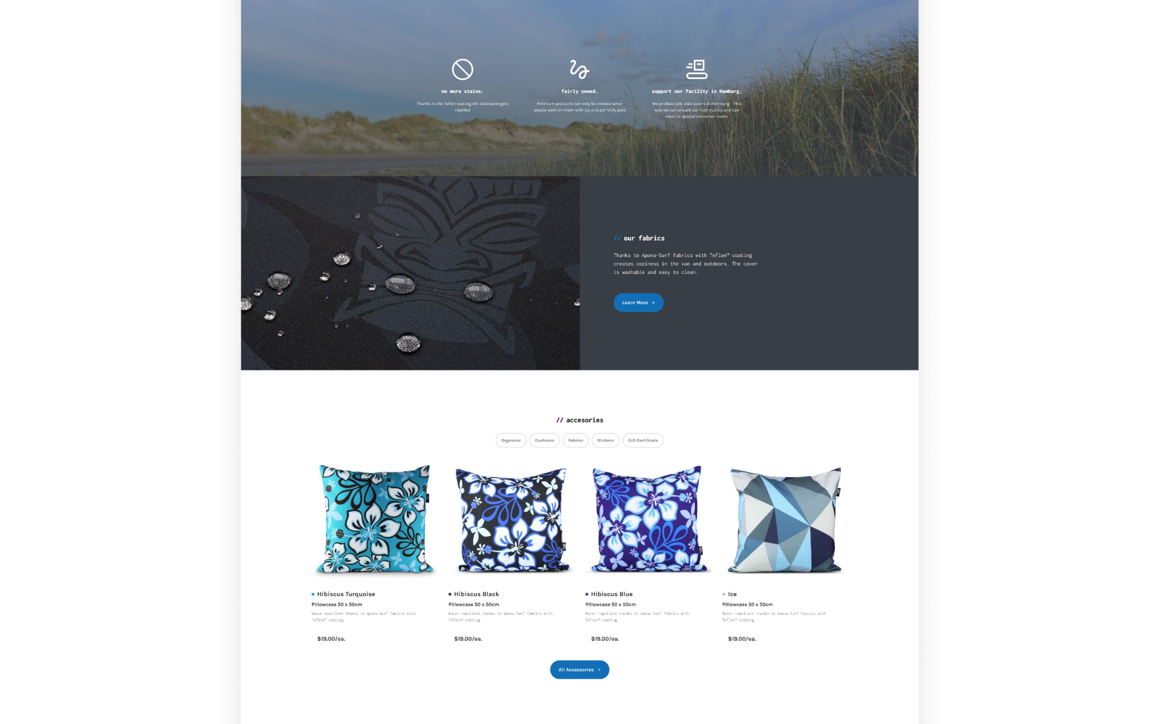 middle of web design for apona surf