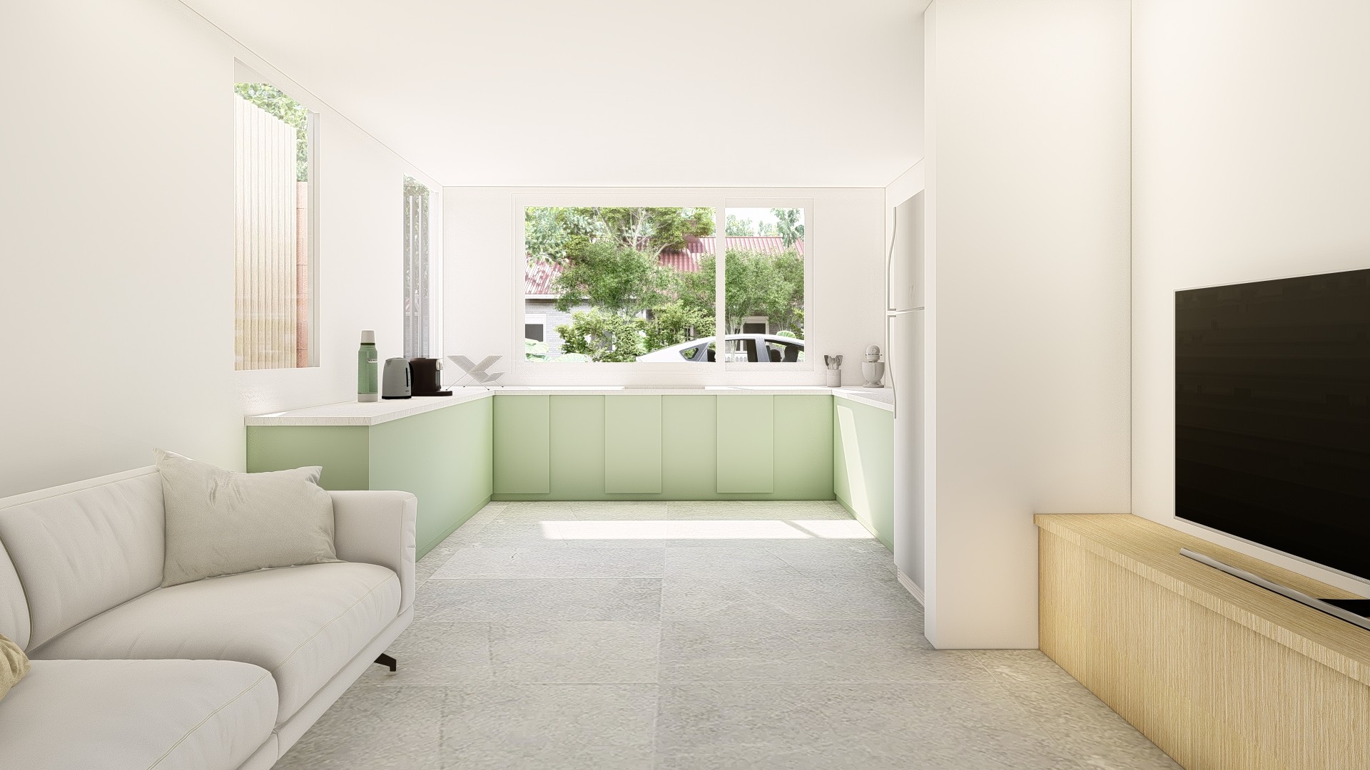 white and brown concrete building near green grass field during daytime