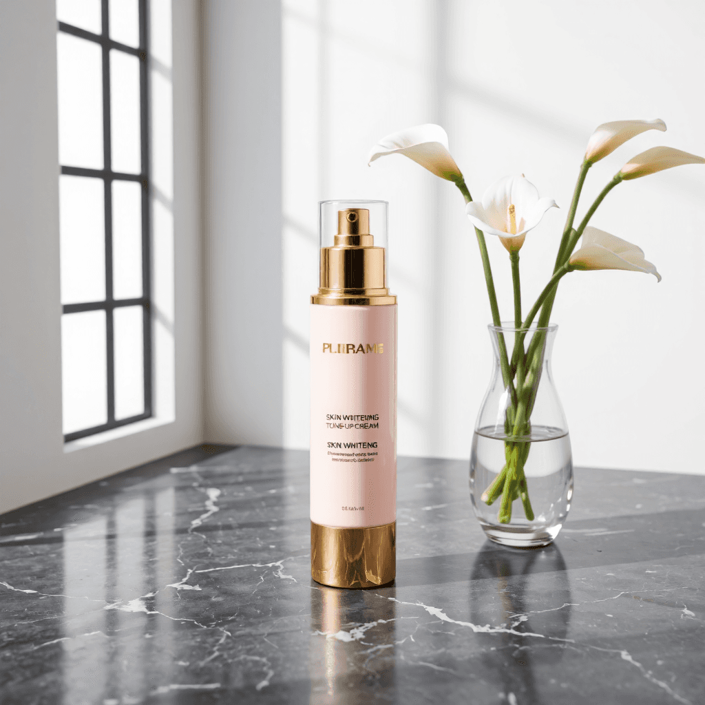 product photography of tube of skin whitening tone-up cream