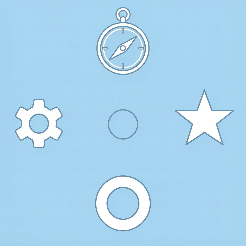Compass-style diagram with four athletic components at each cardinal direction
