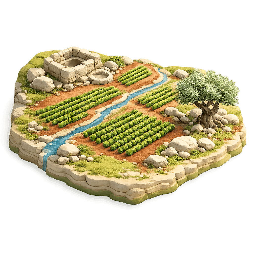 Artistic illustration of the Samson wine region.