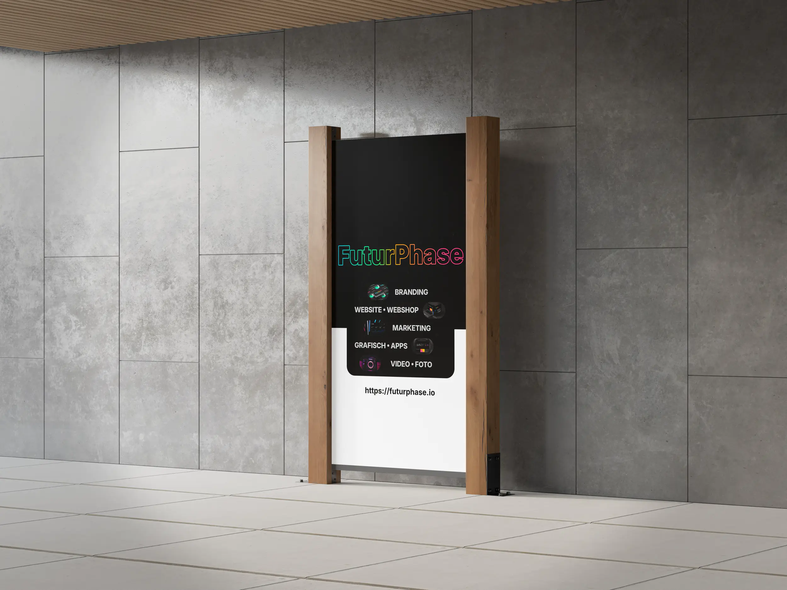 Advertising banner and branding of our own digital agency FuturPhase.