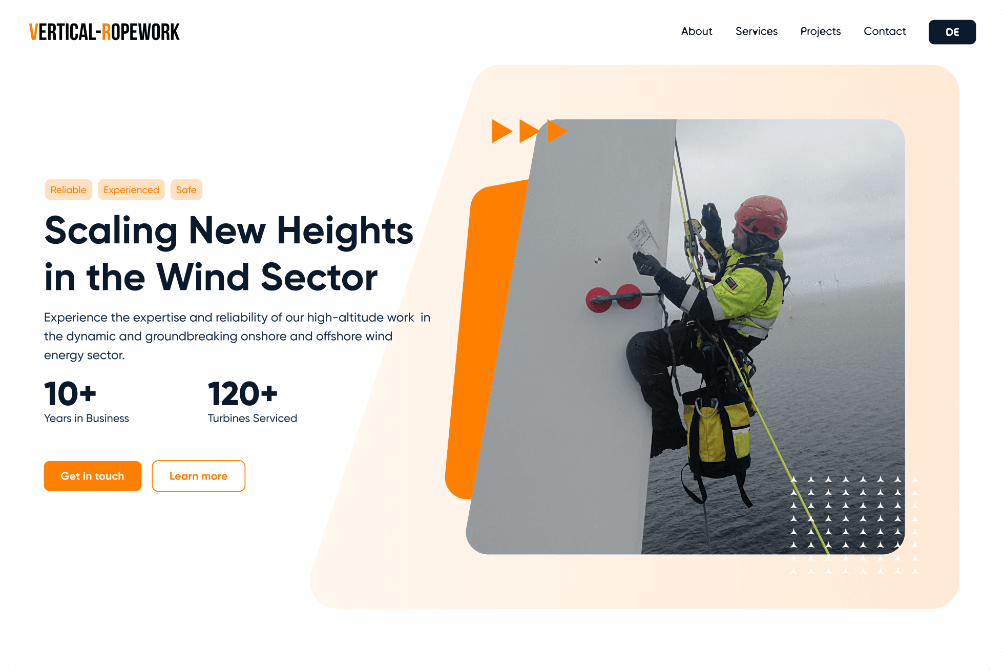 website redesign, UX UI design, Product design Vertical Ropework