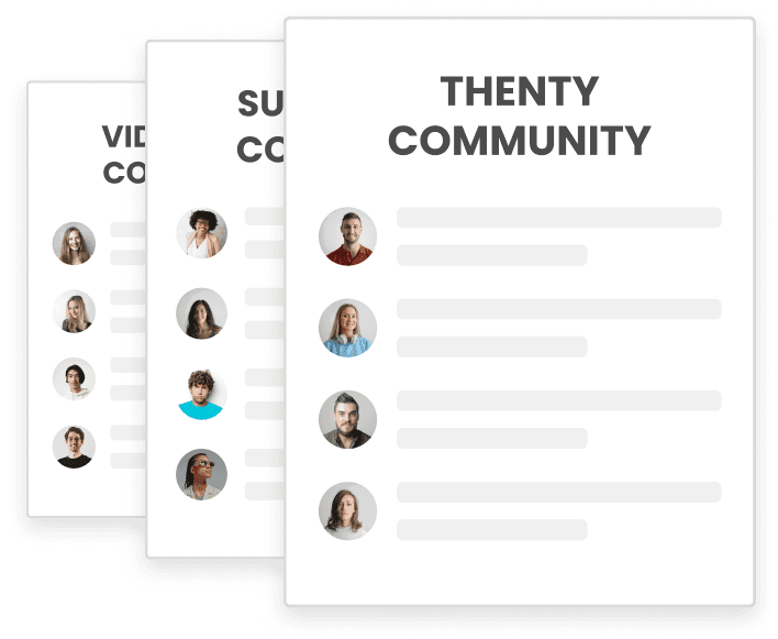 Community directory with verified members and supporter cards