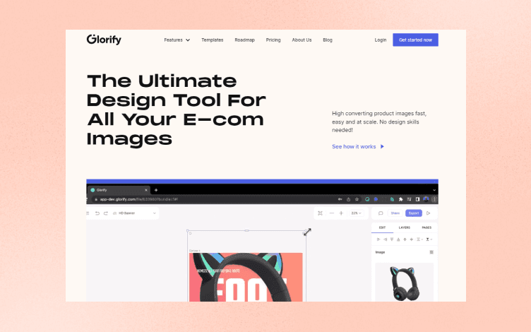 The landing page for Glorify