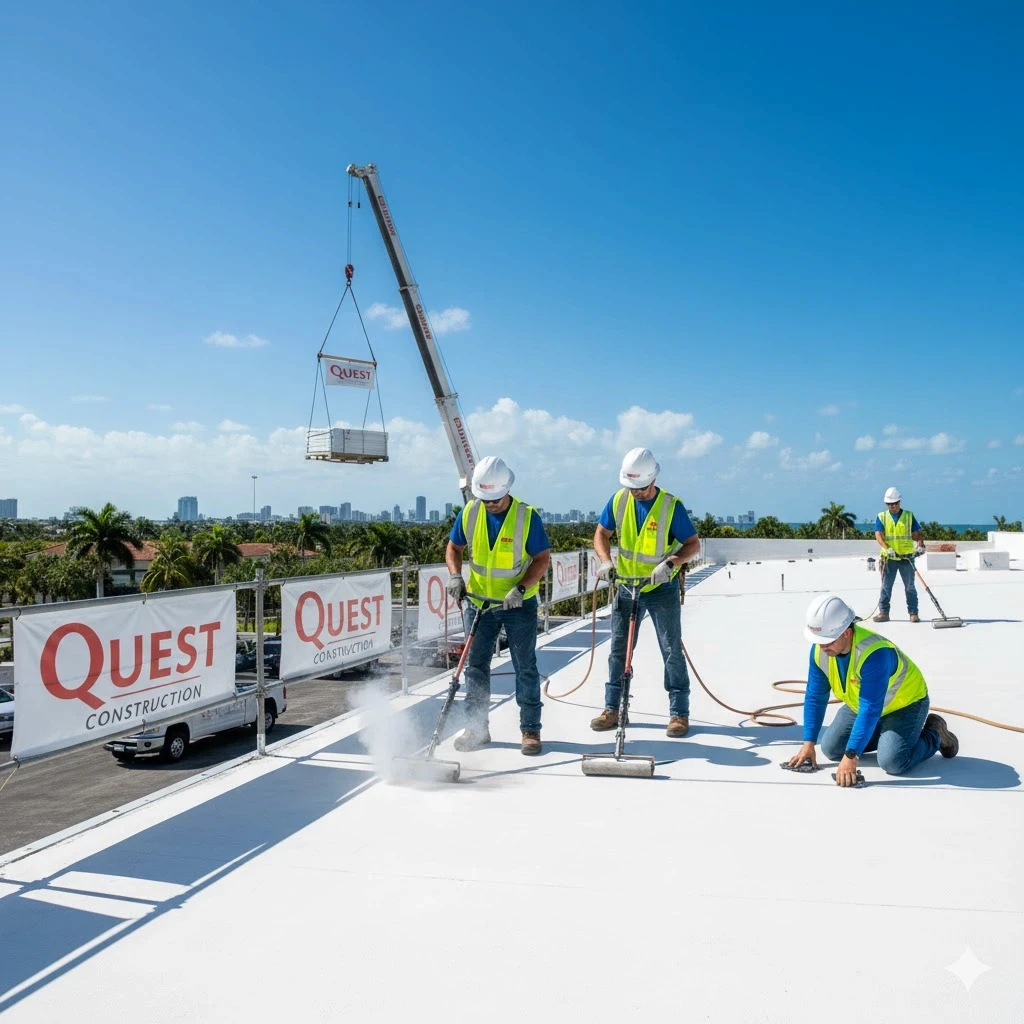 Licensed commercial construction crew executing precision work on schedule