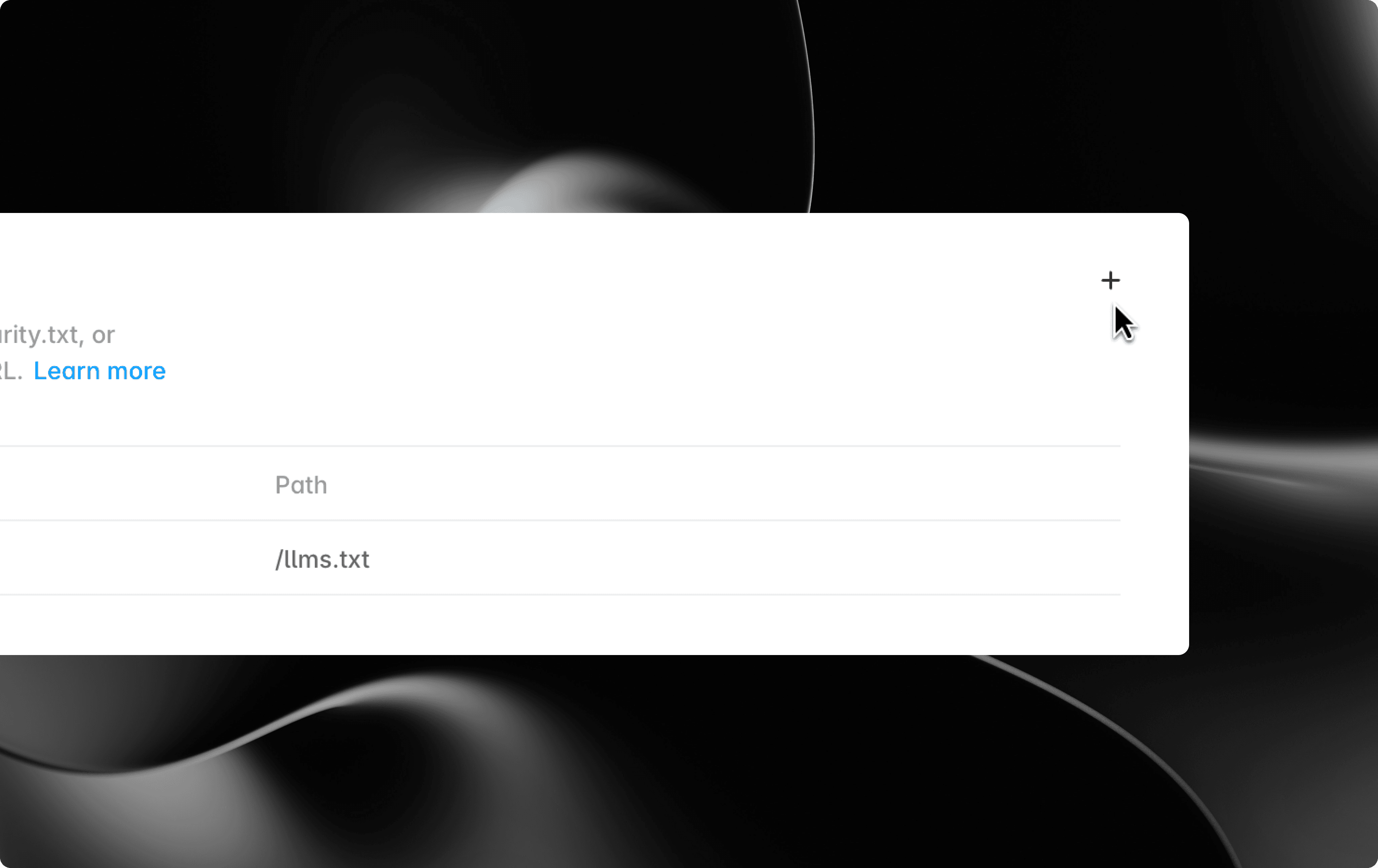 Image of add button in file section in framer
