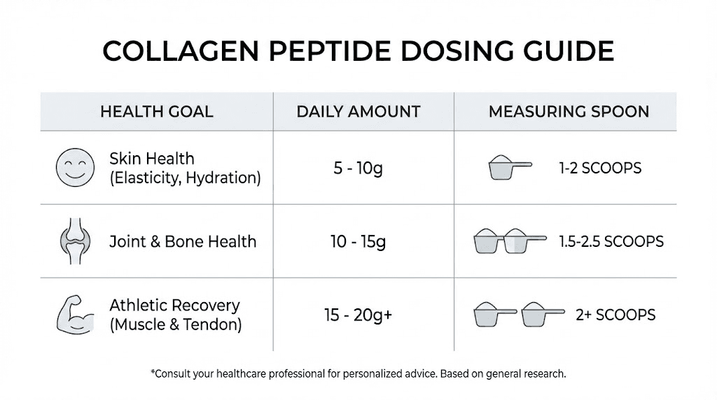 Collagen peptides dosage guide by health goal