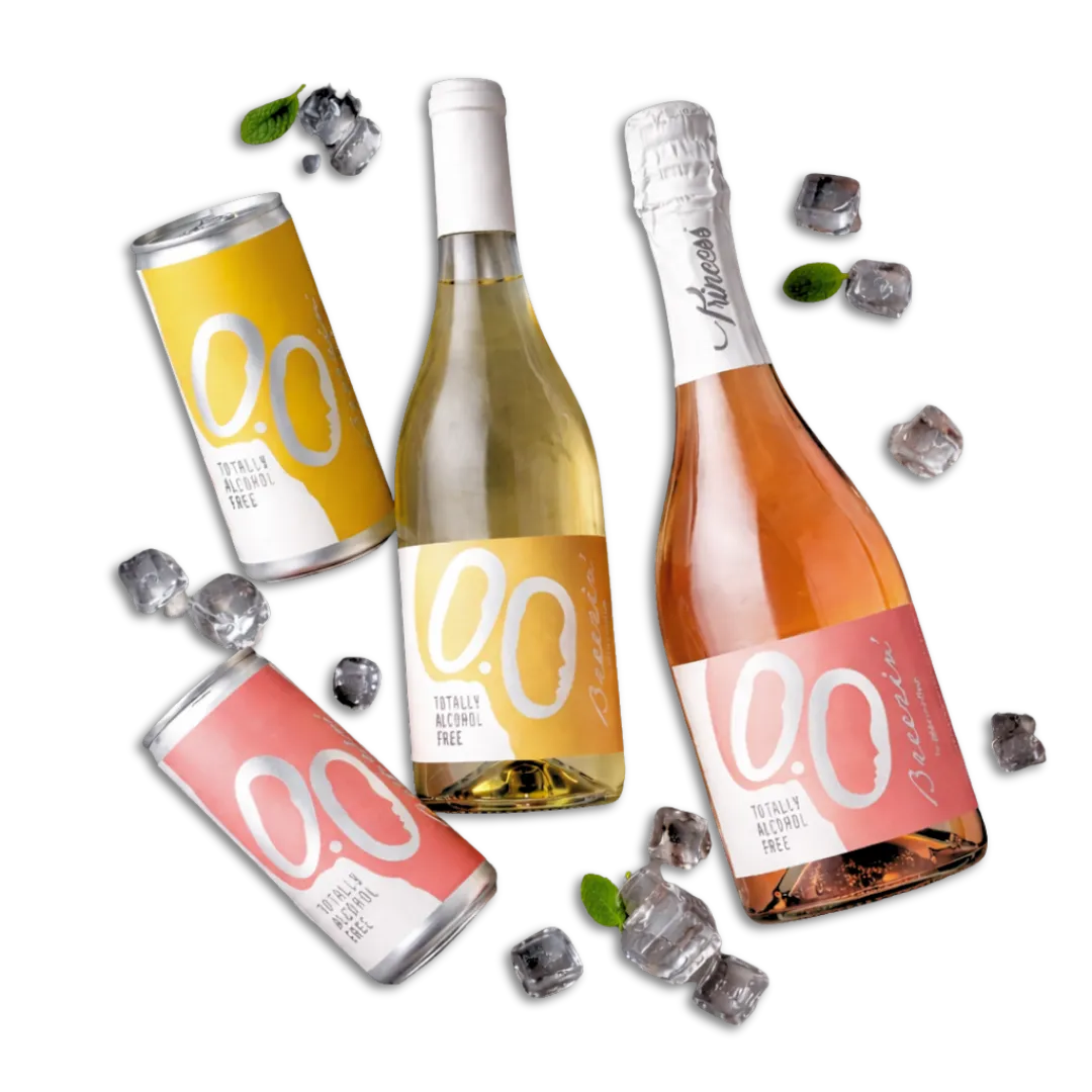 Alternativa Breezin Line featuring white and rosé wine in glass bottles and cans