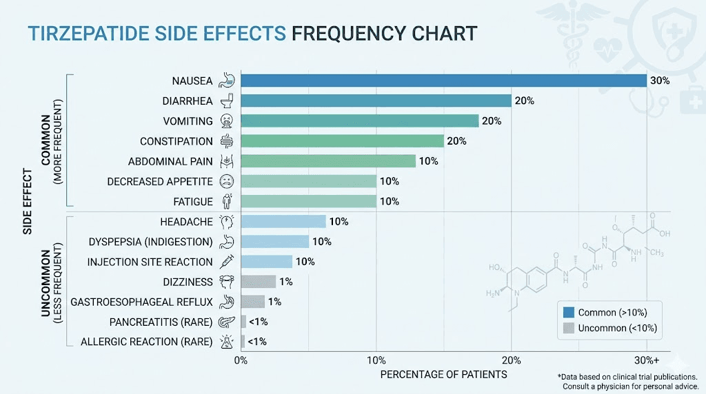 Common tirzepatide side effects frequency and management overview