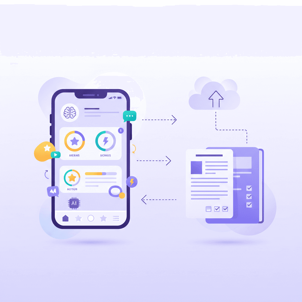 Student comparing gamified language app to formal university syllabus