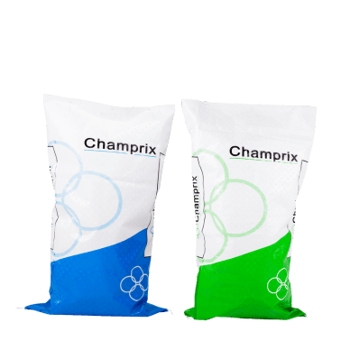 Champrix blue and green bags