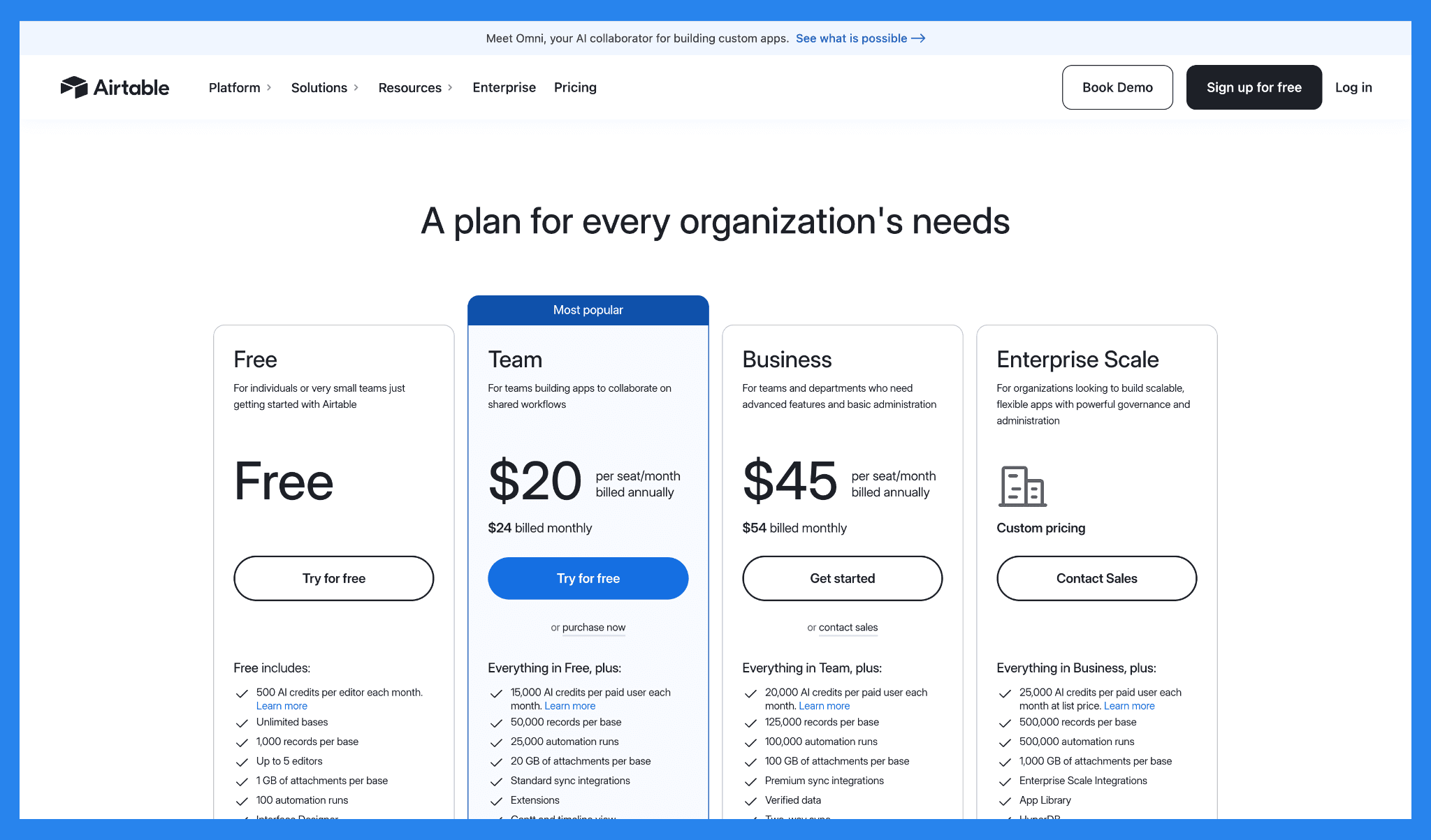 Notion & Airtable Pricing Plans