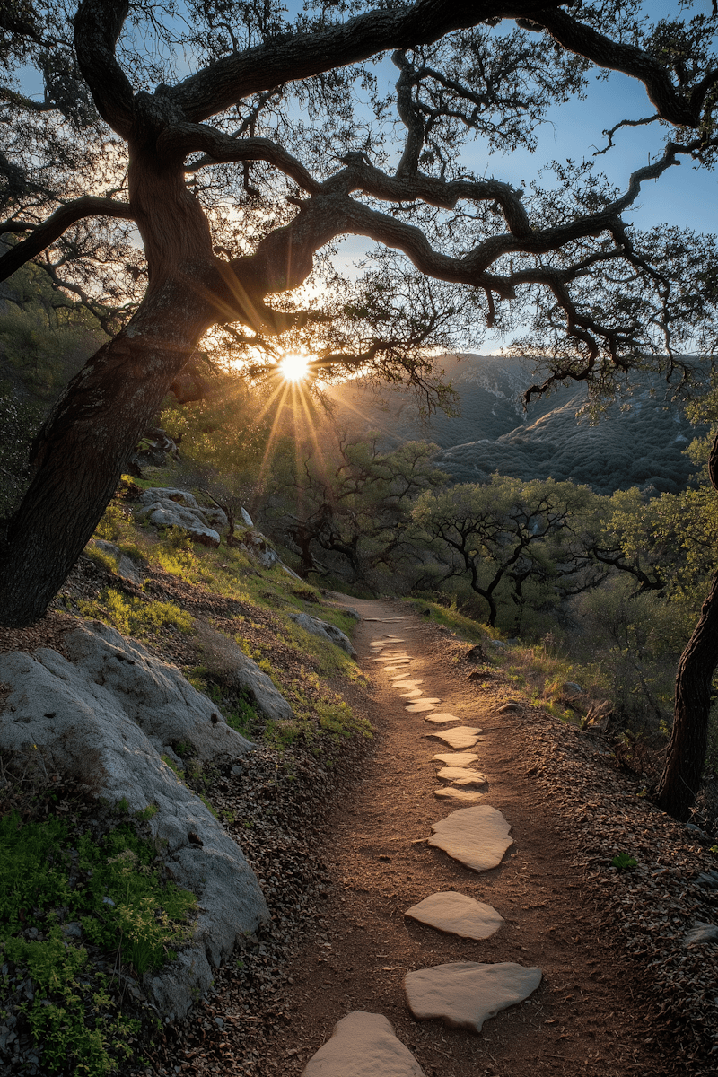 Peaceful forest trail at sunrise symbolizing clarity, growth, and the journey toward mental health and wellness.