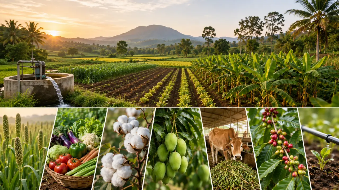 Karnataka Agriculture Guide 2026: Crops, Climate & Farming Opportunities