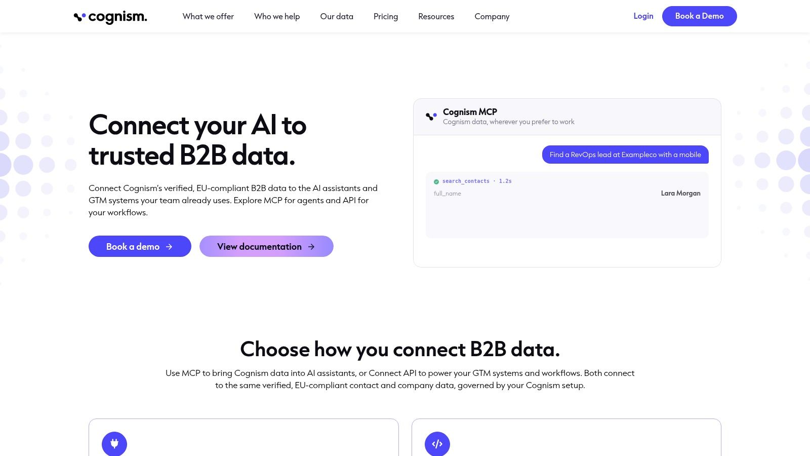 Cognism (Data-as-a-Service + API)
