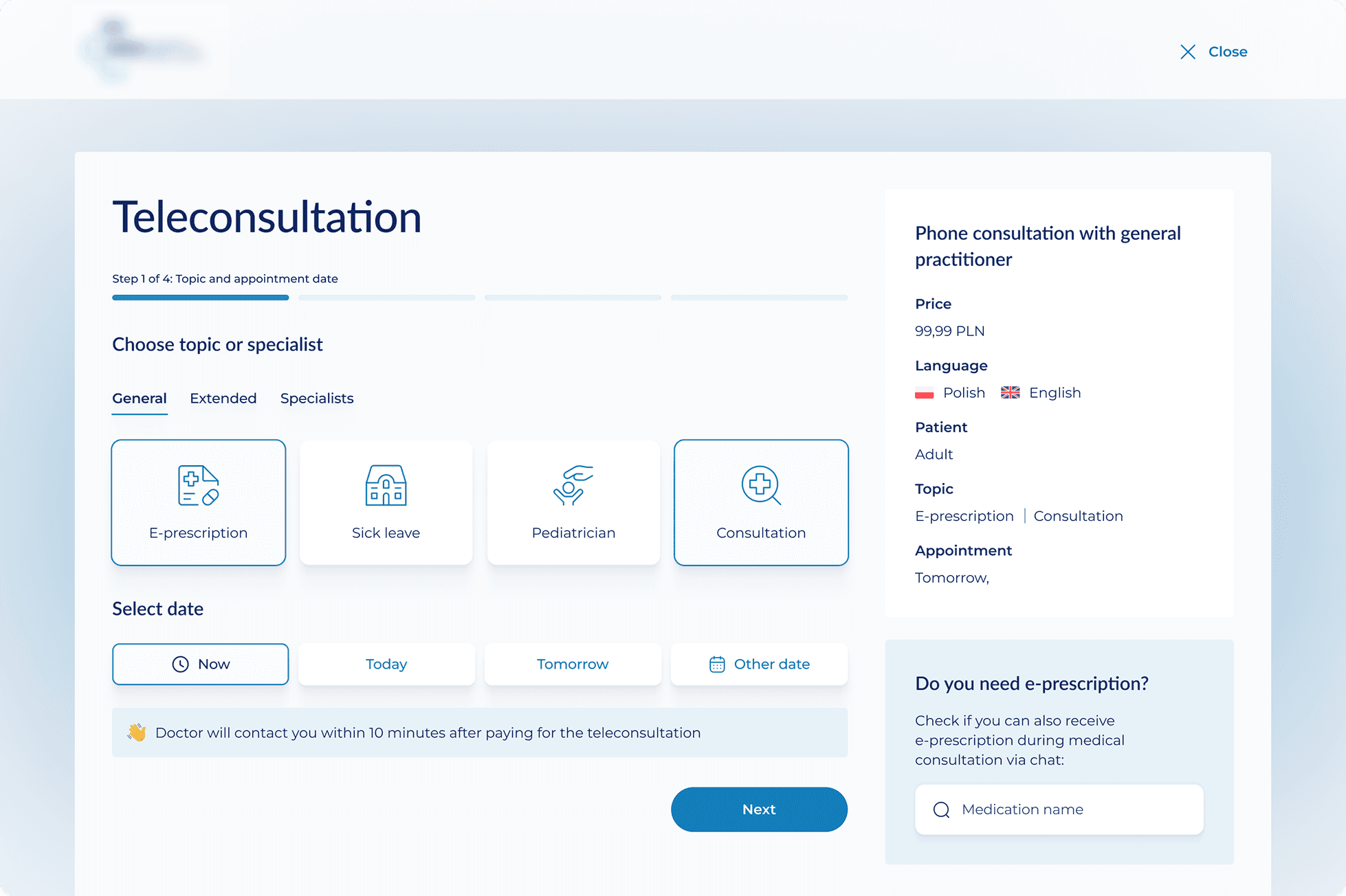 Teleconsultation Screen