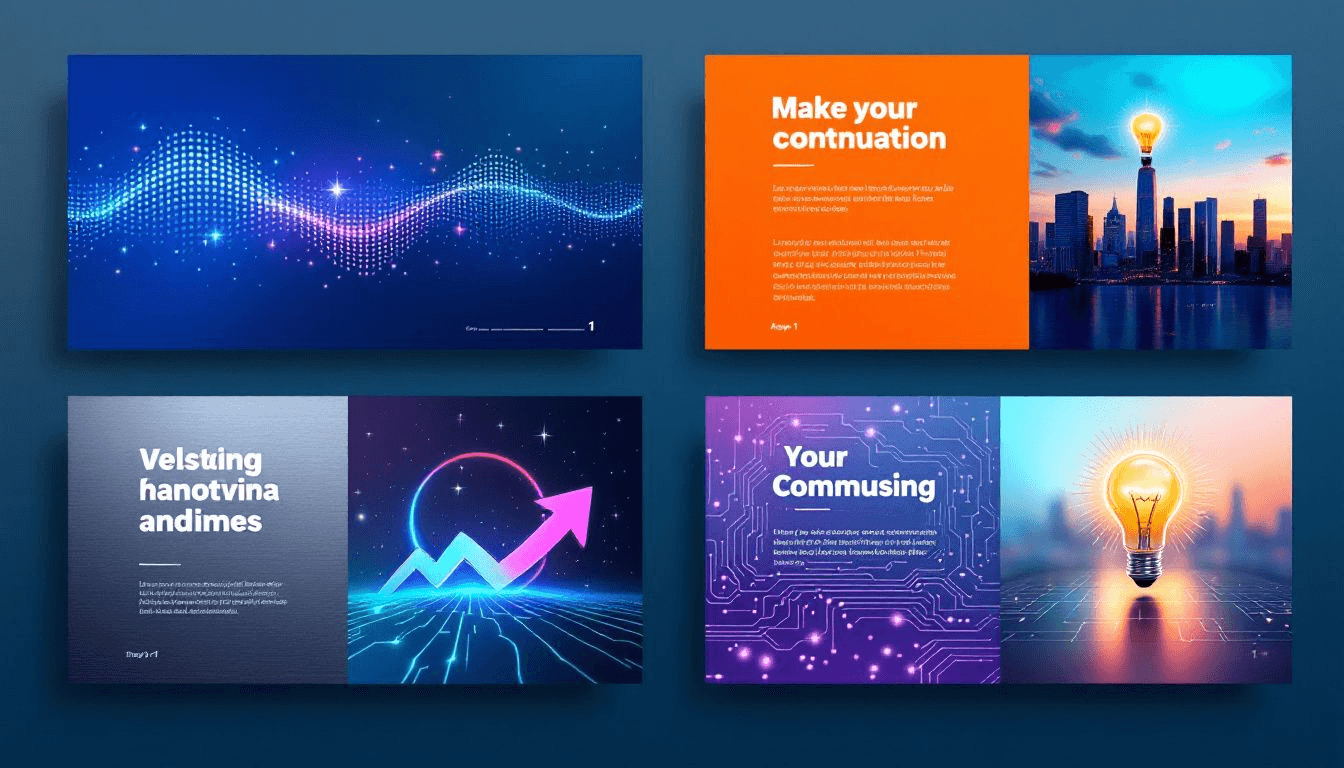 A collection of custom slide designs created by freelance presentation designers.