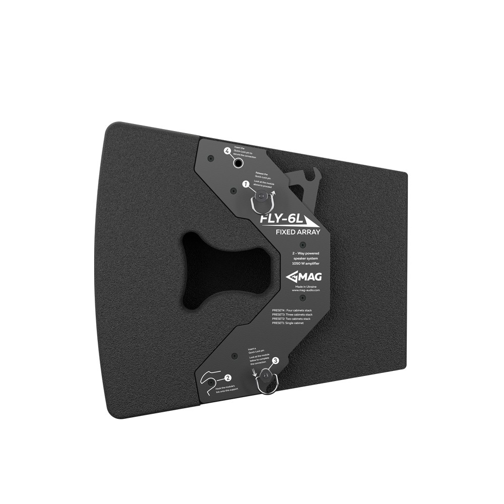 FL-6L MAG Fixed Array speaker with mounting hardware.