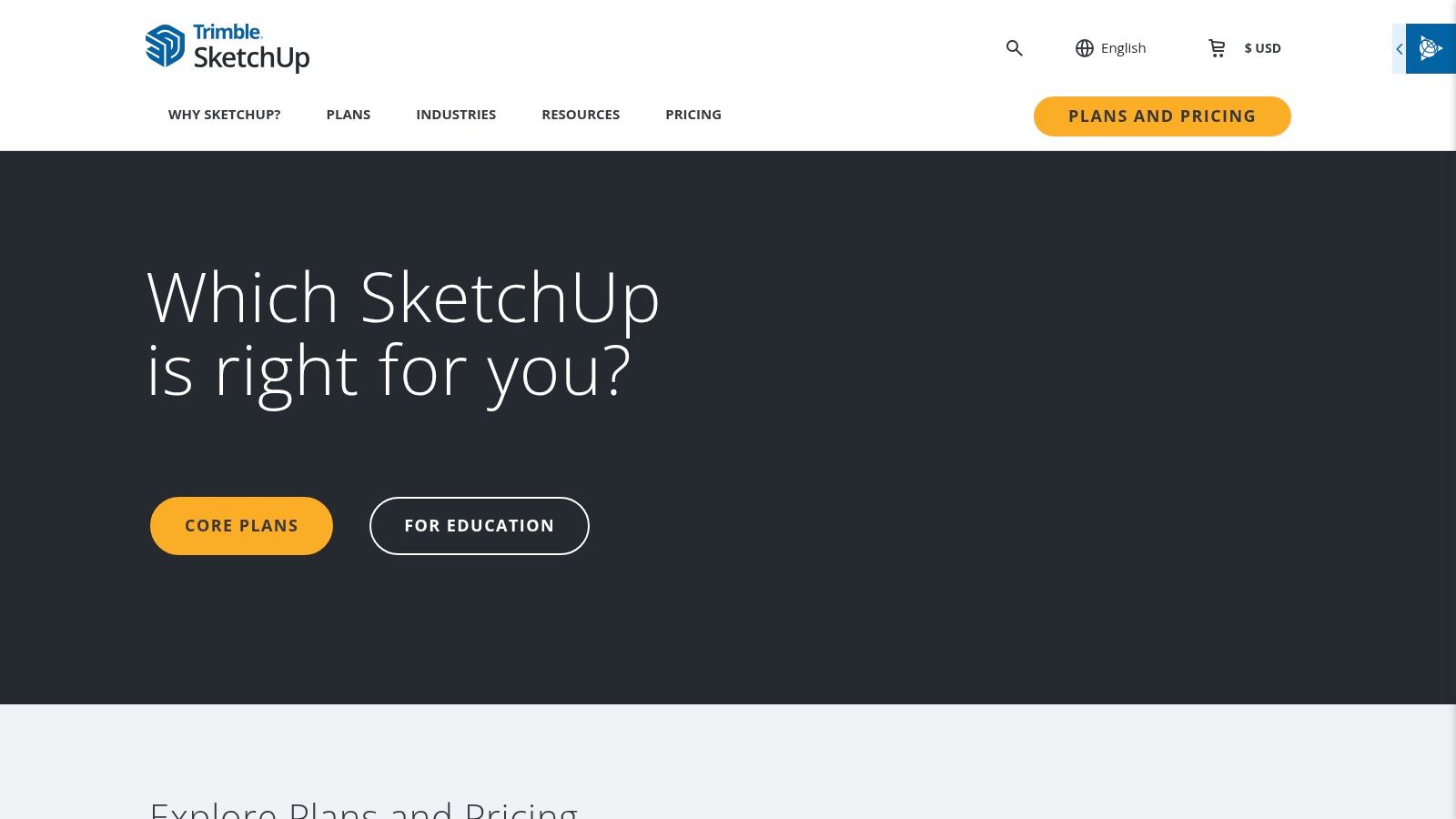 A screenshot of the SketchUp Studio pricing and plans page.