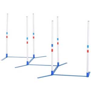 PawHut Adjustable Dog Agility Weave Poles