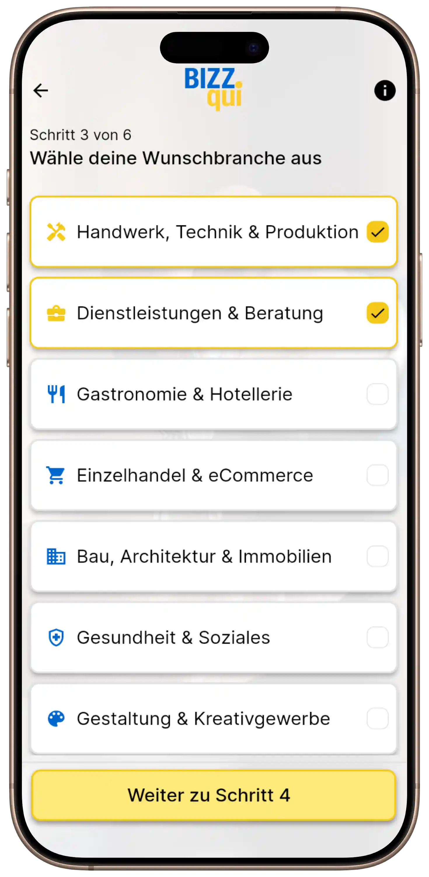 BIZZqui App: Unternehmen kaufen nach Branche, Standort und Kaufpreis filtern, Nachfolger gesucht für Handwerk, Gastronomie und Einzelhandel